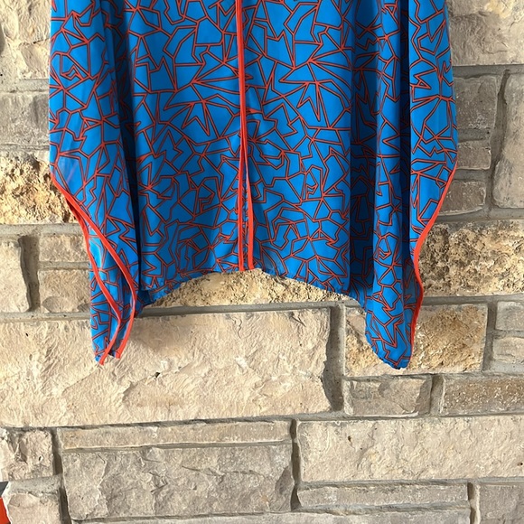 Miss Tina by Tina Knowles Blue & Orange Bat Wing Top Size XL - Picture 3 of 11
